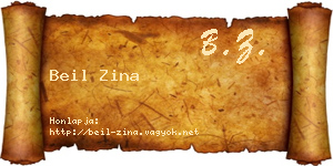 Beil Zina névjegykártya